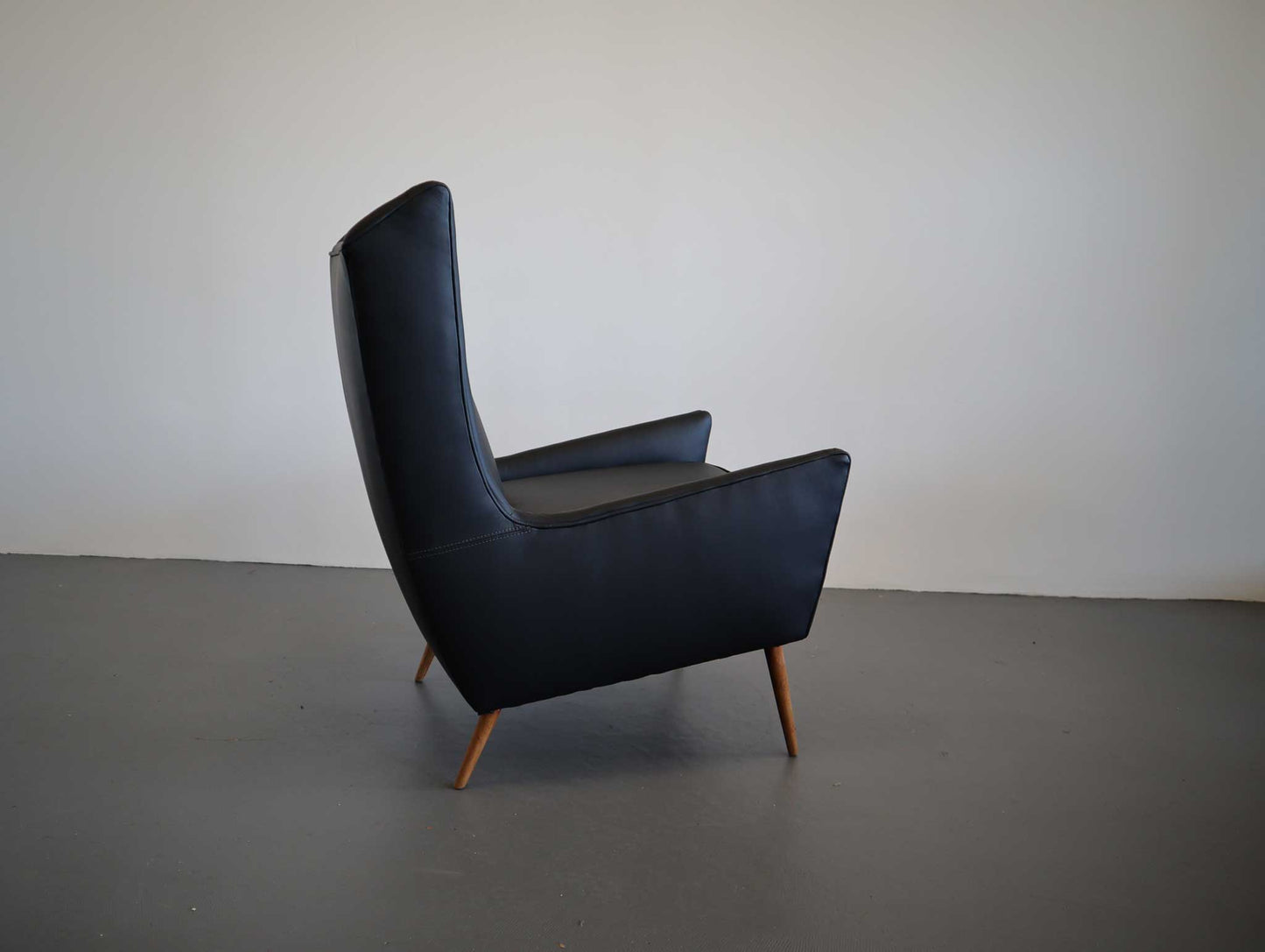 Mid Century Selig Lounge Chair in Leather