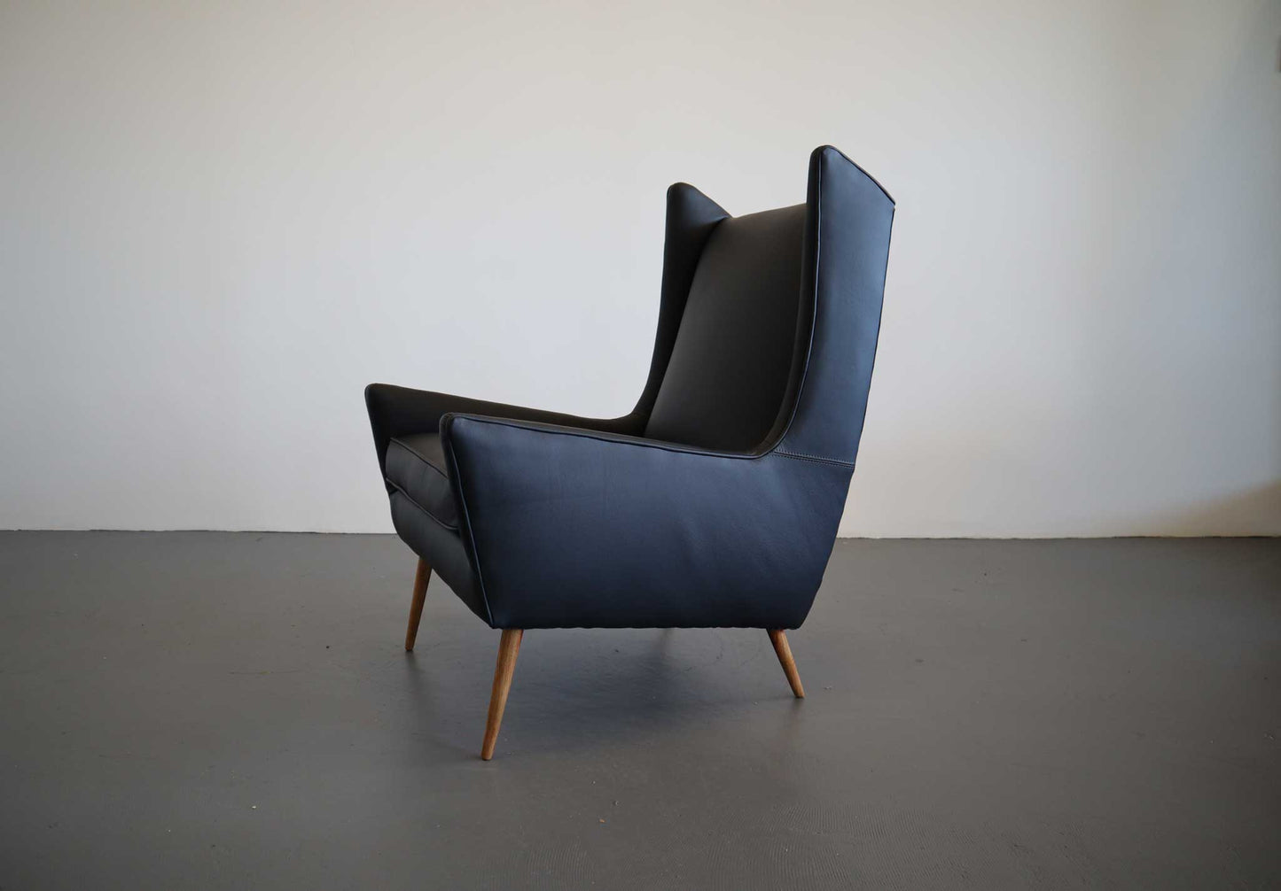 Mid Century Selig Lounge Chair in Leather