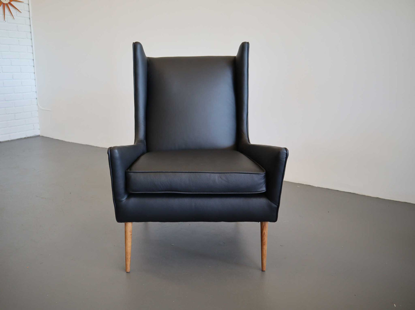 Mid Century Selig Lounge Chair in Leather