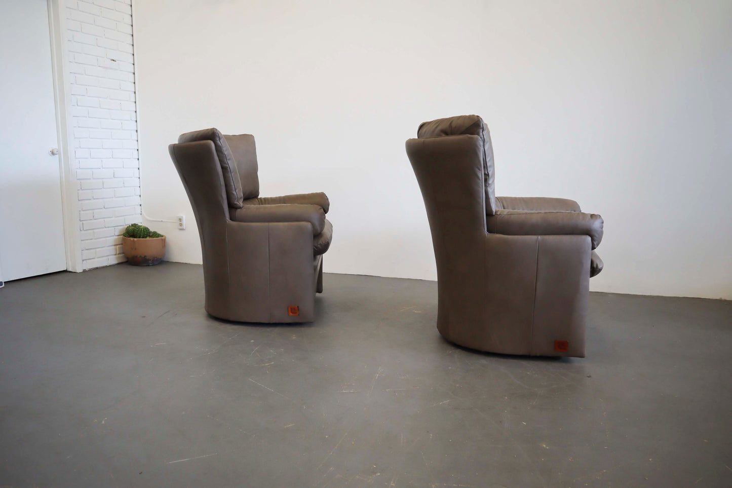 1970's Italy Lev & Lev Leather Chairs