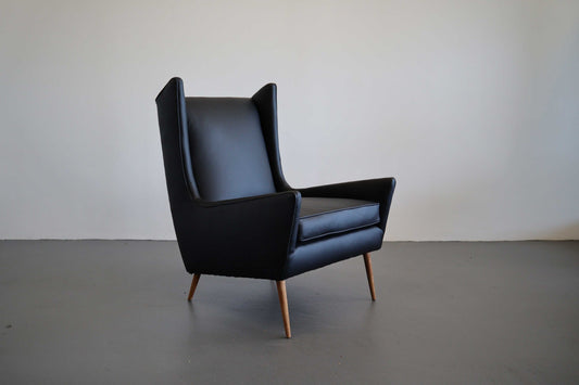 Mid Century Selig Lounge Chair in Leather